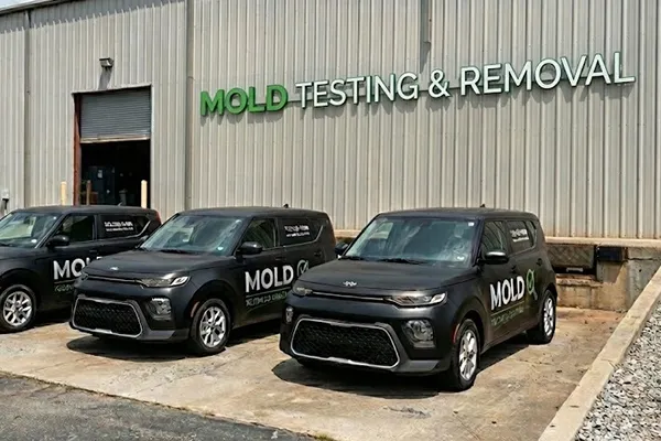 Mold Testing & Removal inspection vans ready for mold testing calls in Philadelphia, Dallas and Fort Worth